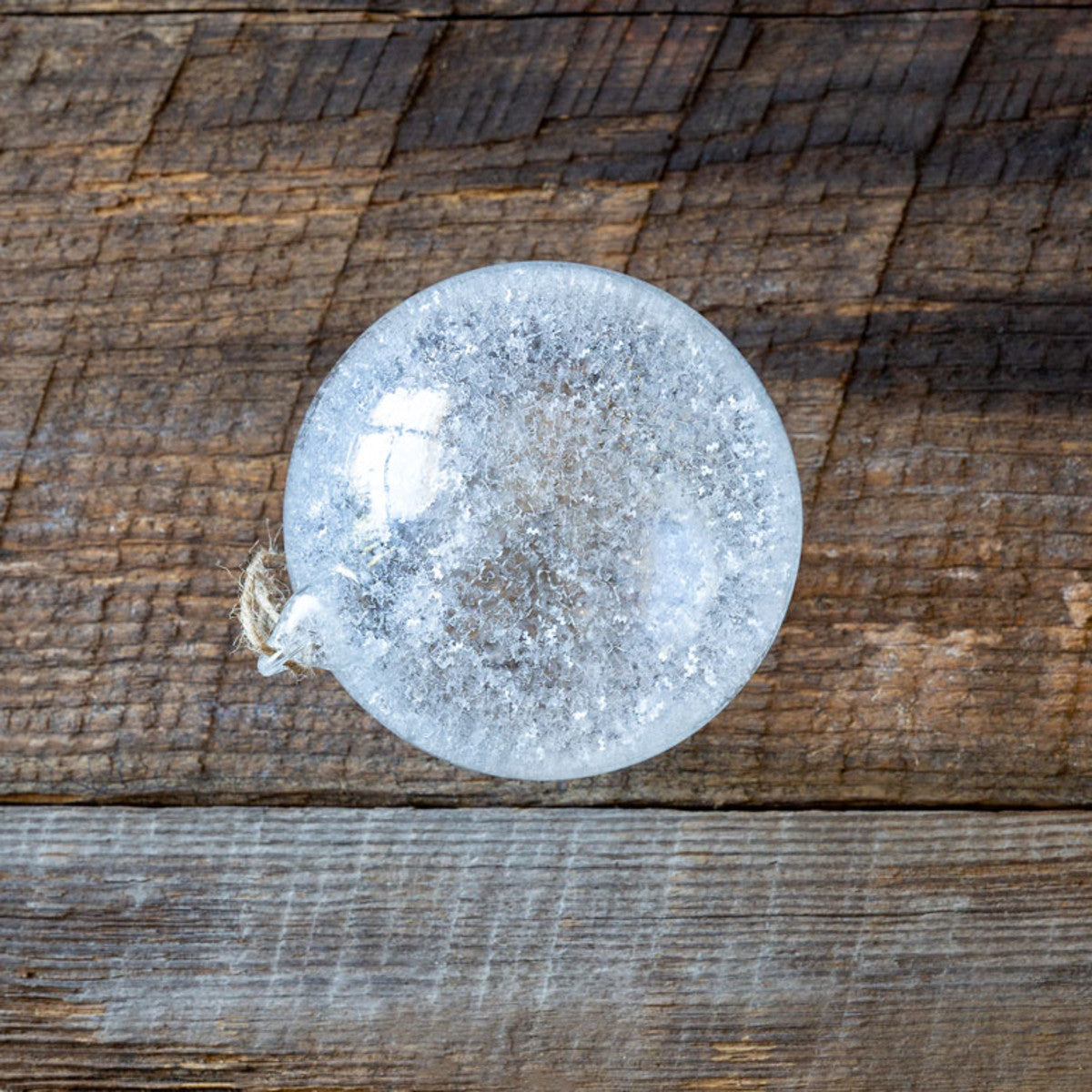 Medium Mint Frosted Glass Ornament