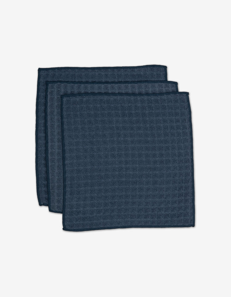 Midnight Blue Waffle Washcloths