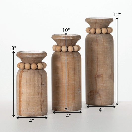 Beaded Pillar Candle Holder