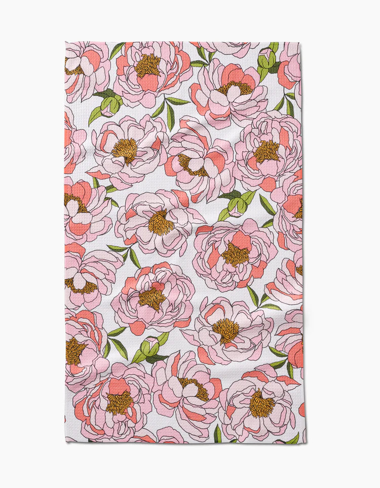 Peony Paradise Kitchen Tea Towel