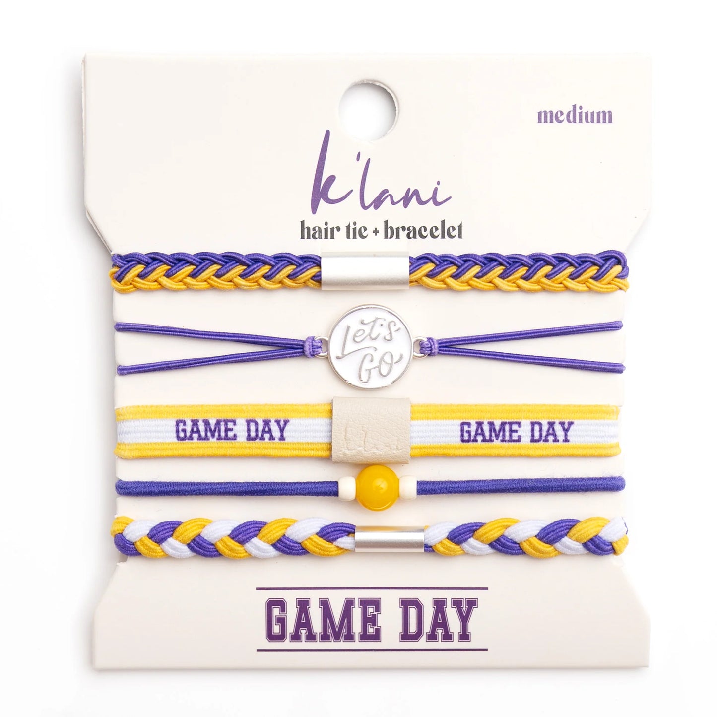 Purple Game Day Hair Tie Bracelets