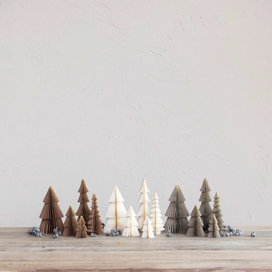 Paper Folding Honeycomb Trees w/ Glitter