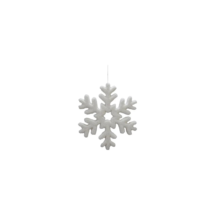 Flocked Snowflake Ornament