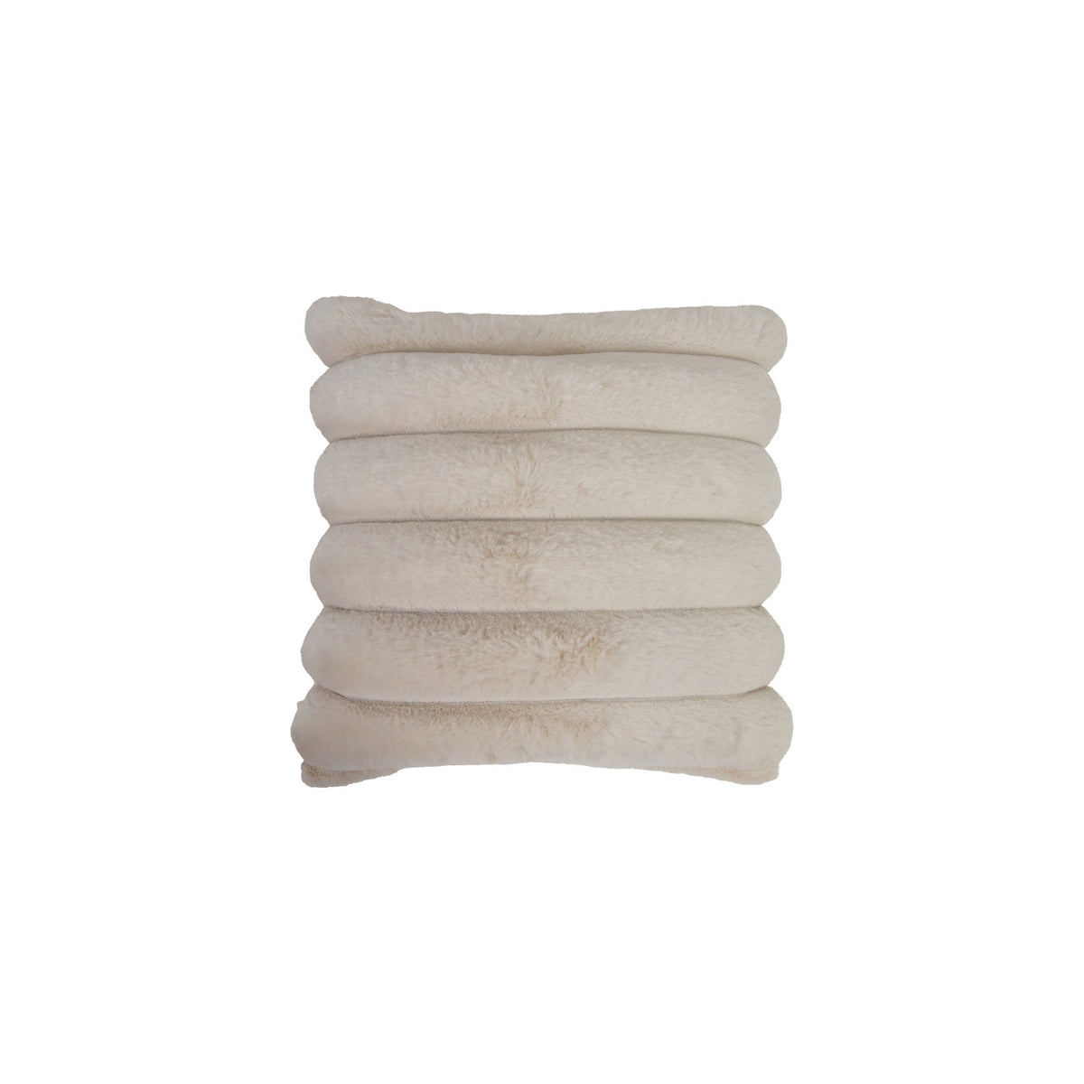 Square Faux Fur Pillow with Channel Stitch & Velvet Back