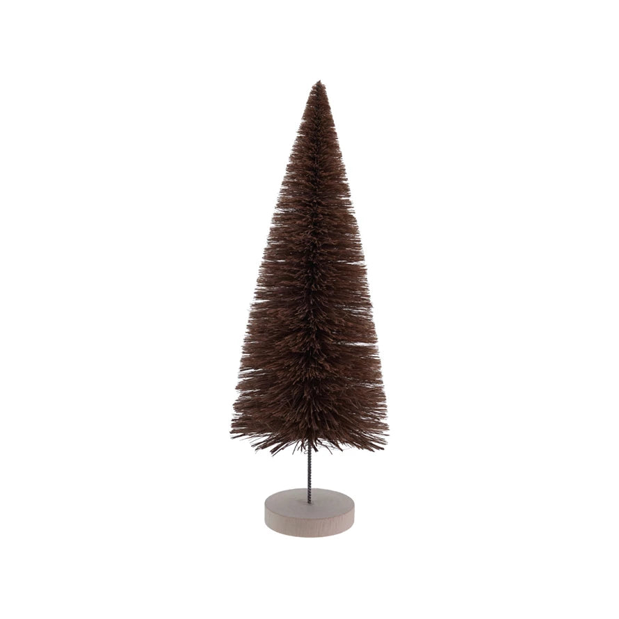 Brown Bottle Brush Tree with Wood Base