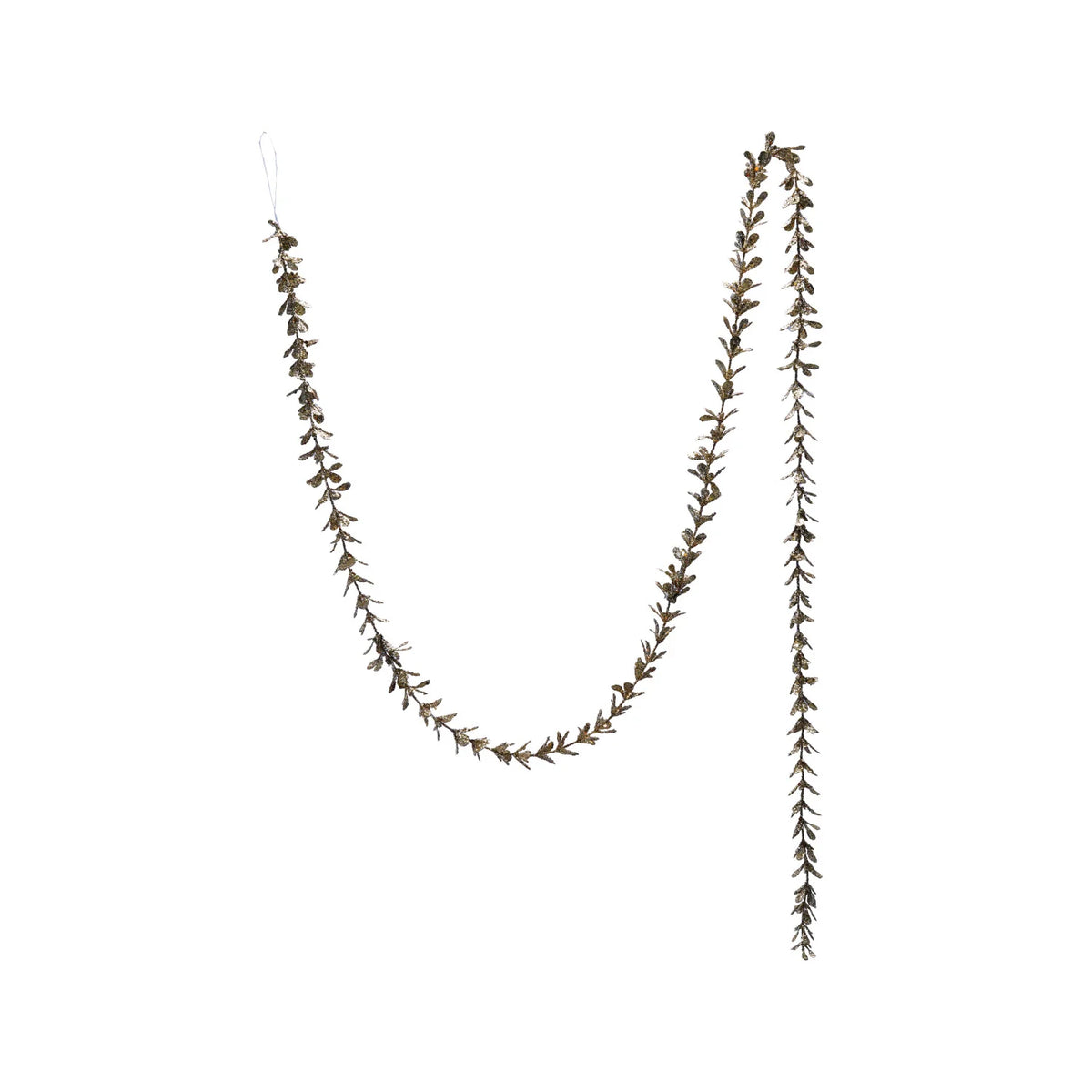 Faux Boxwood Garland with Glitter