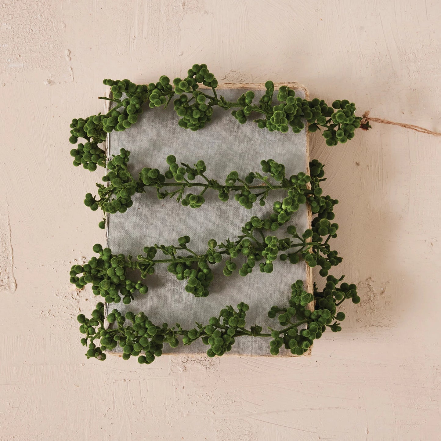 Flocked Green Ball Garland