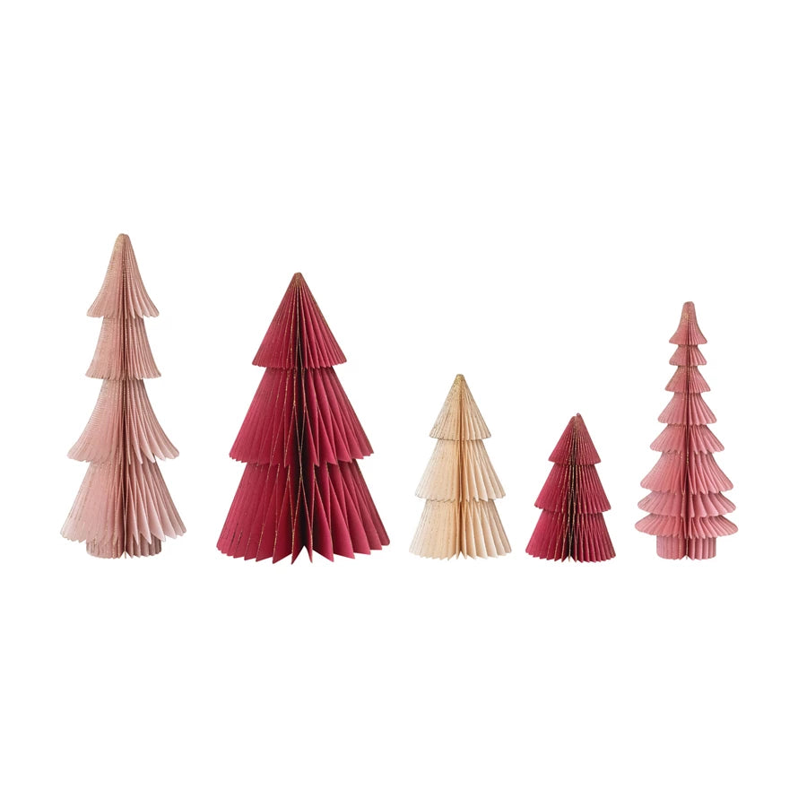 Paper Folding Honeycomb Trees w/ Glitter