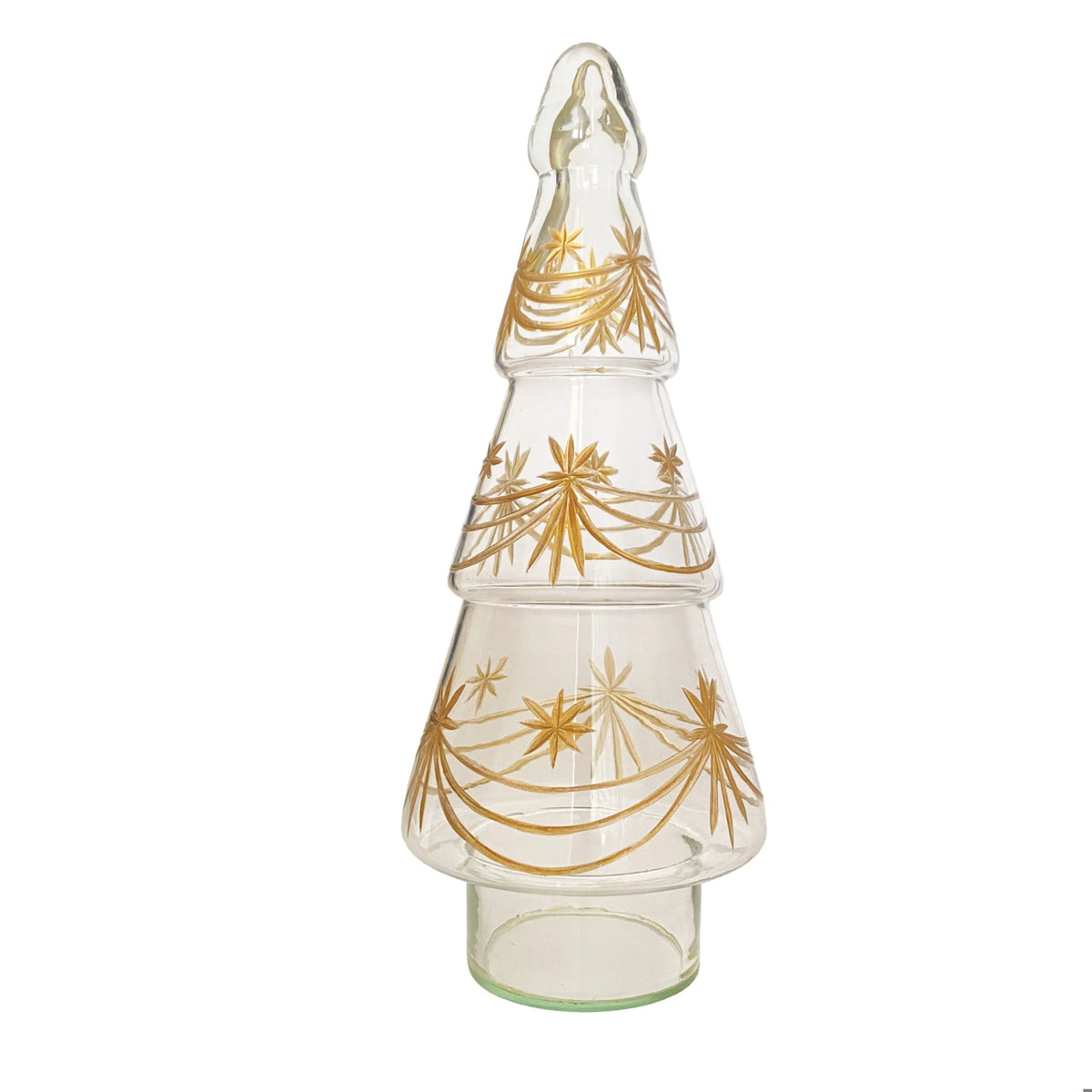 Hand-Blown Etched Glass Tree with Design