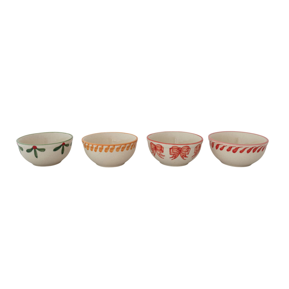 Hand-Painted Stoneware Bowl with Holiday Image Inside