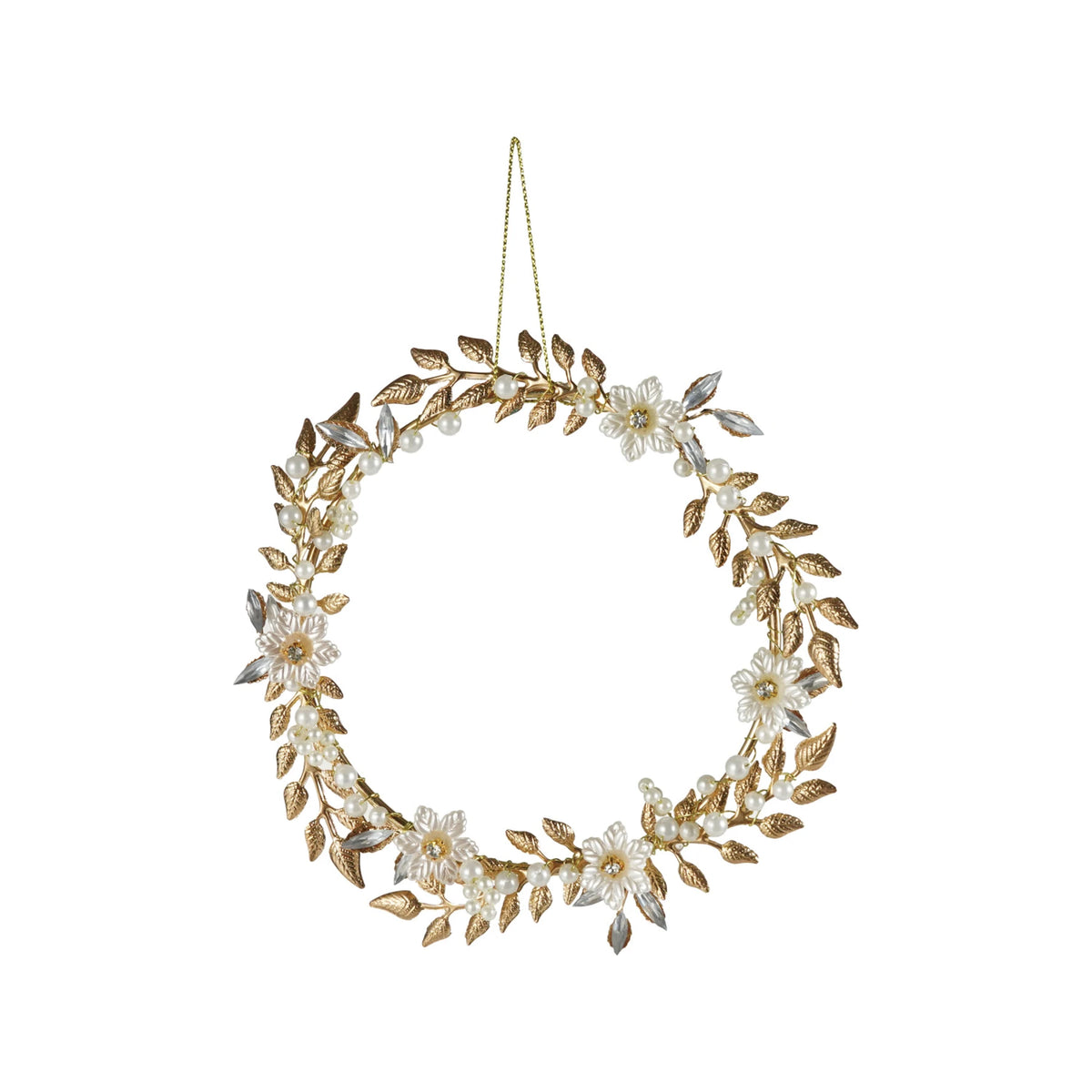 Wreath Ornament with Faux Pearls