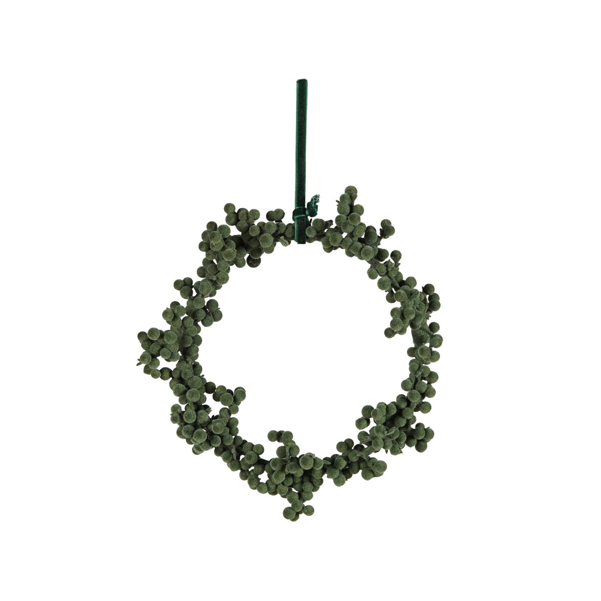 Green Flocked Foam Ball Wreath