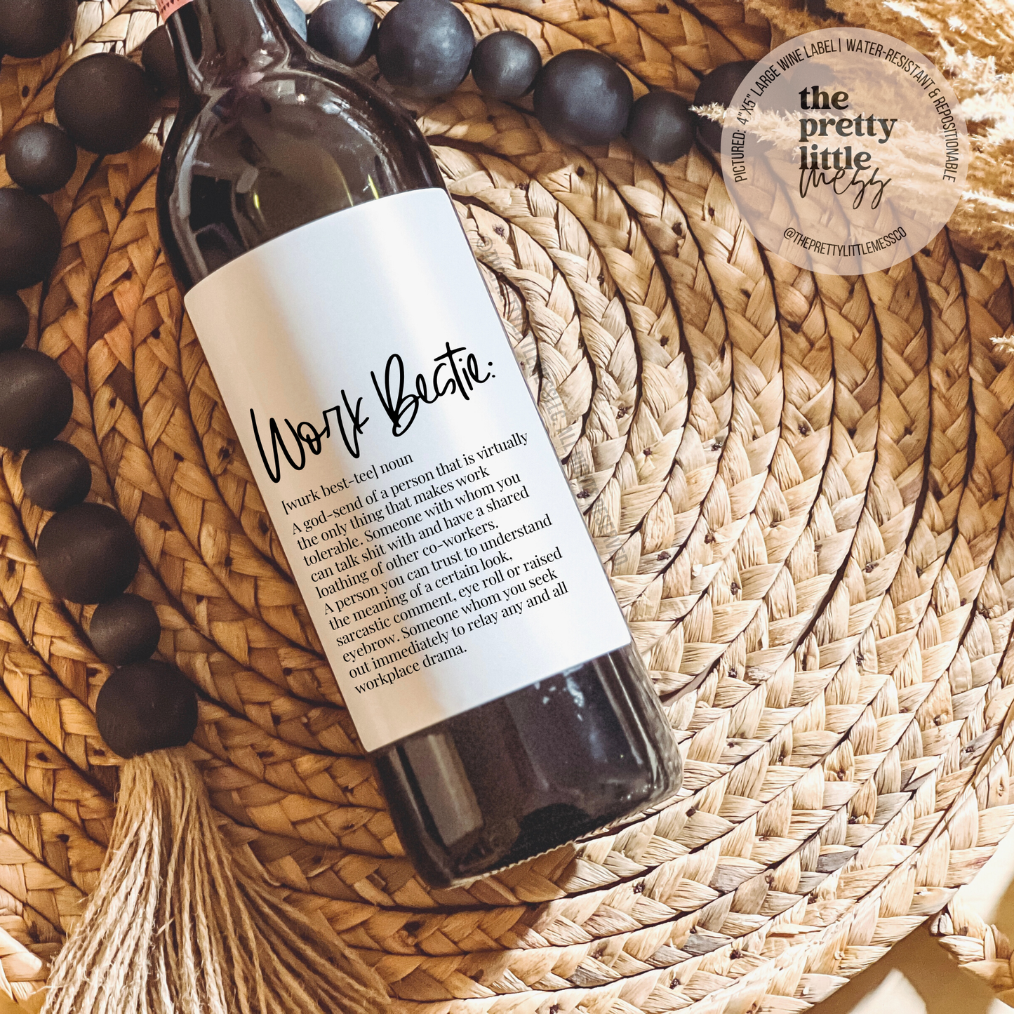 Work Bestie Wine Label