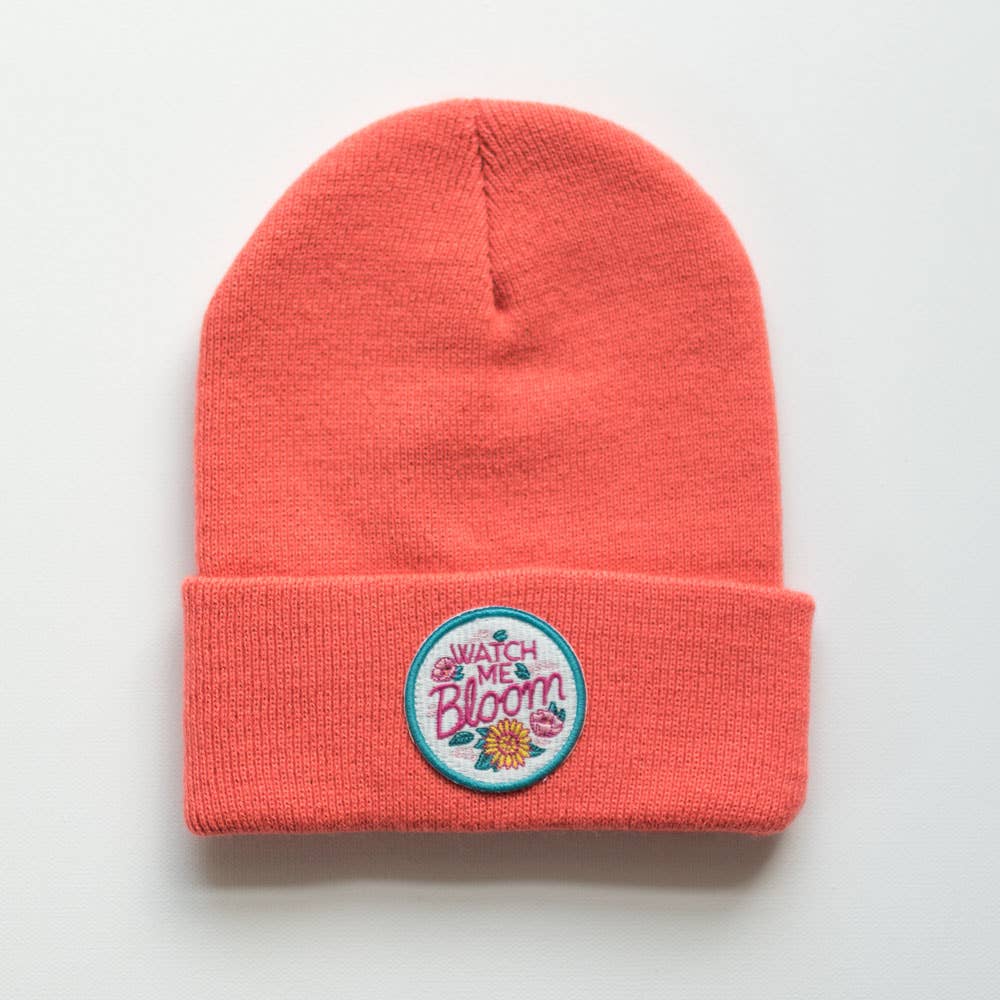 Watch Me Bloom Coral Beanie