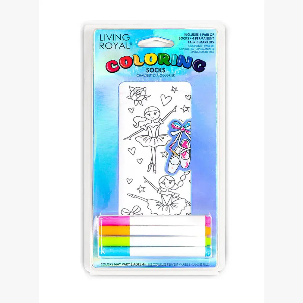 Dancing Ballerinas Coloring Socks