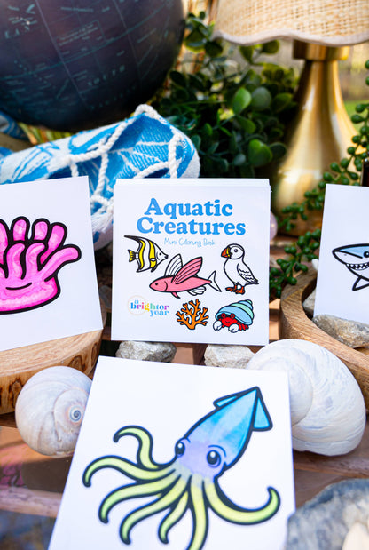 Ocean Animals & Fish Mini Coloring Book