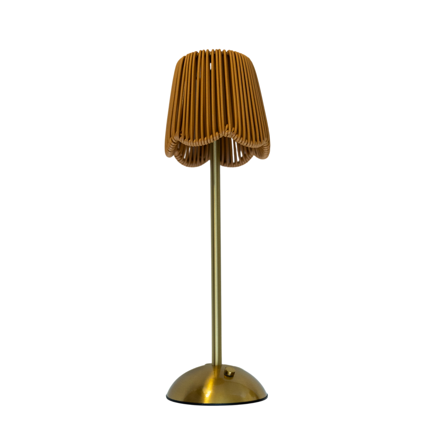 Scalloped Natural Rattan LED USB Lamp