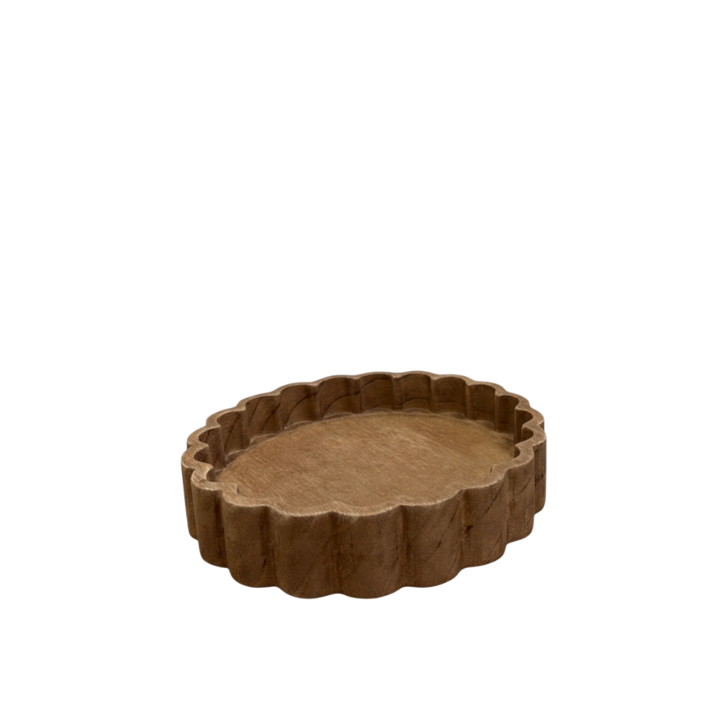 Scalloped Wood Tray