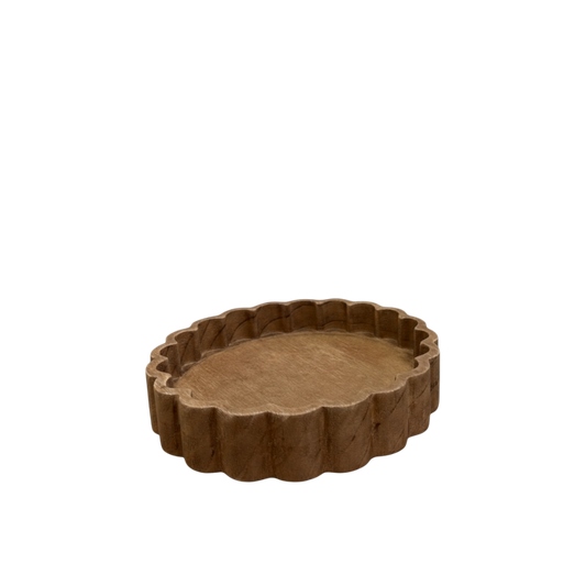 Scalloped Wood Tray