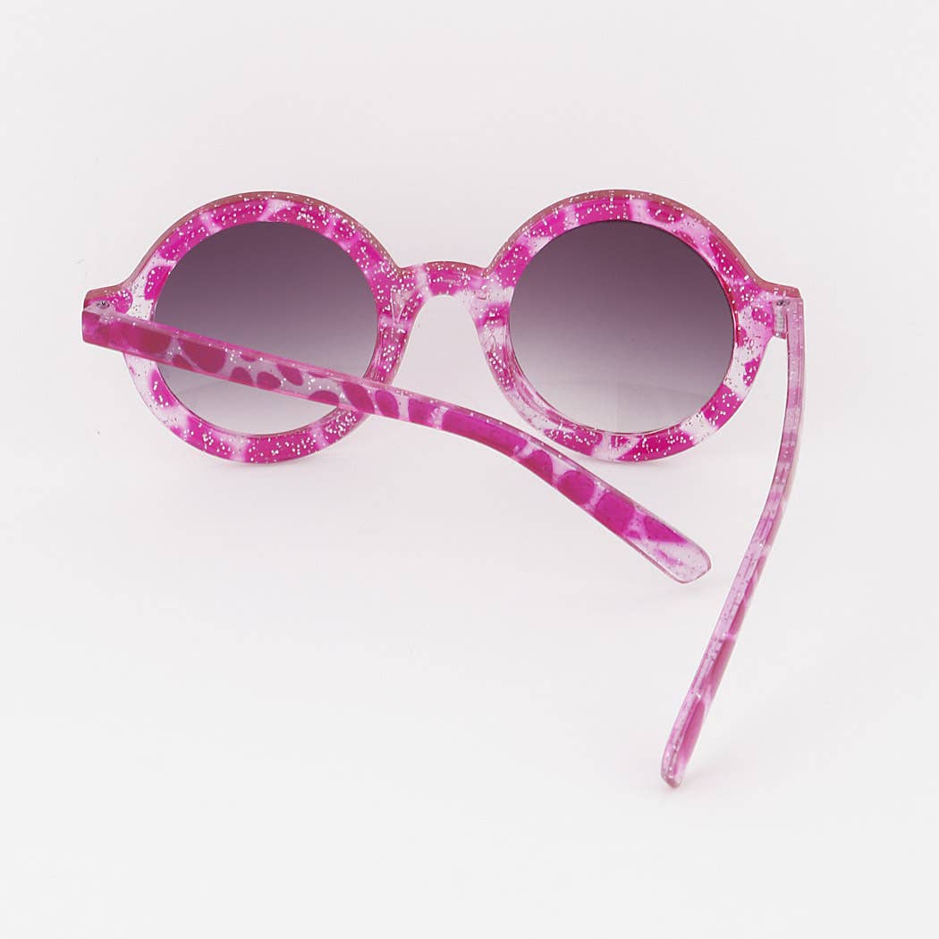 Kids Round Glitter Sunglasses