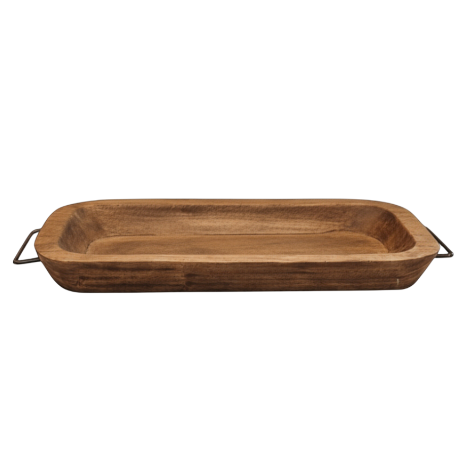 Brown Dough Bowl w/Handles