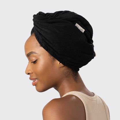 Eco Black Quick Dry Hair Towel