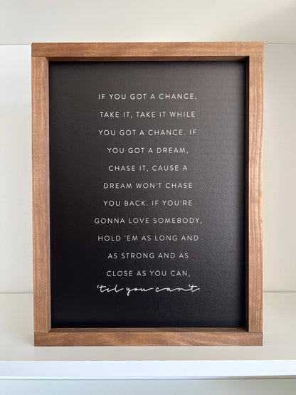 Till You Can't Wall Sign