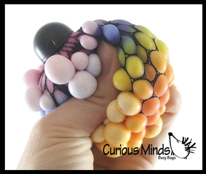Rainbow Mesh Doh Filled Squeeze Balls