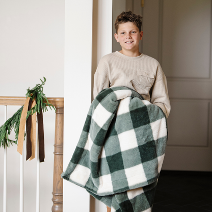 Winter Spice Holiday Printed Faux Fur XL Throw Blanket