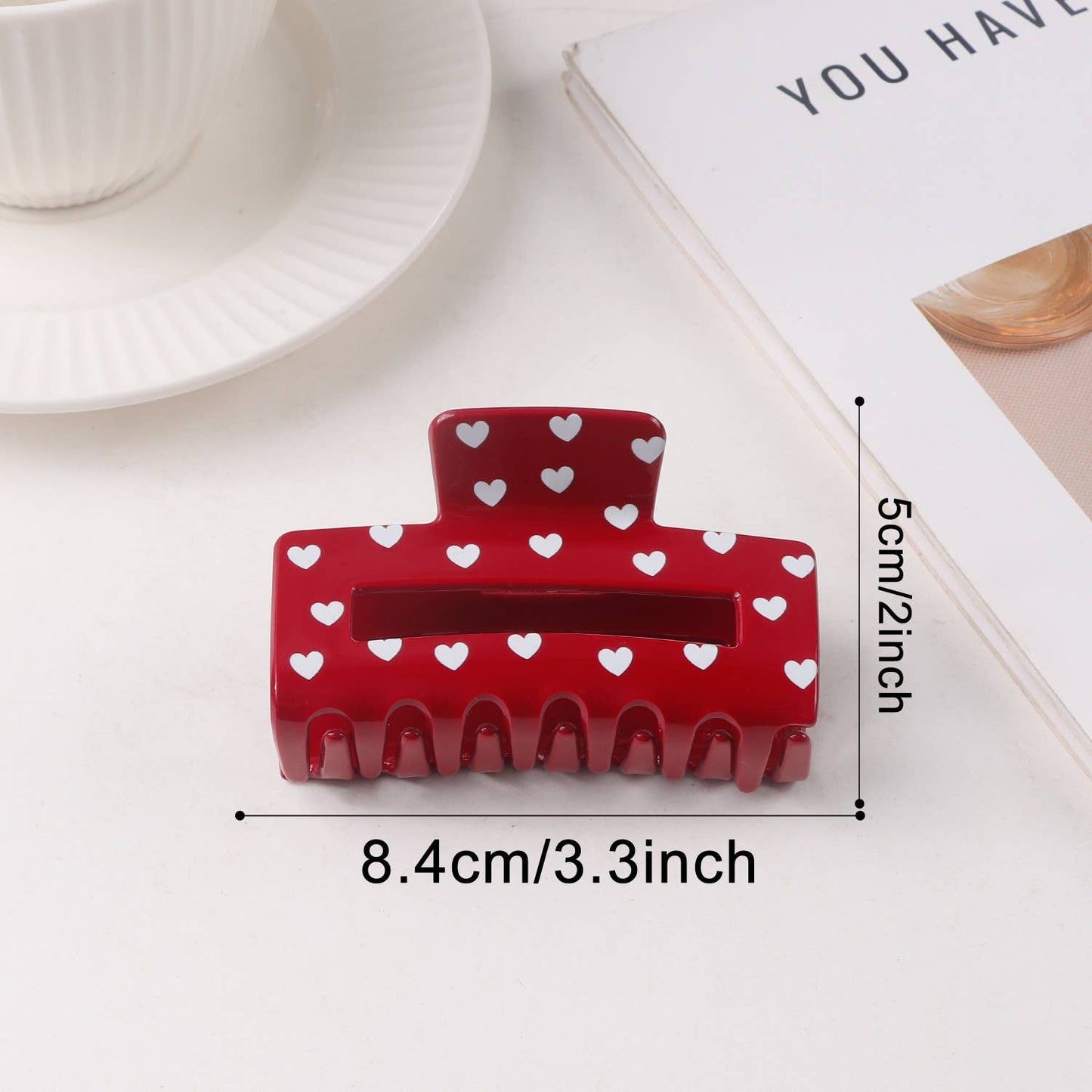 Red Heart Hair Clip
