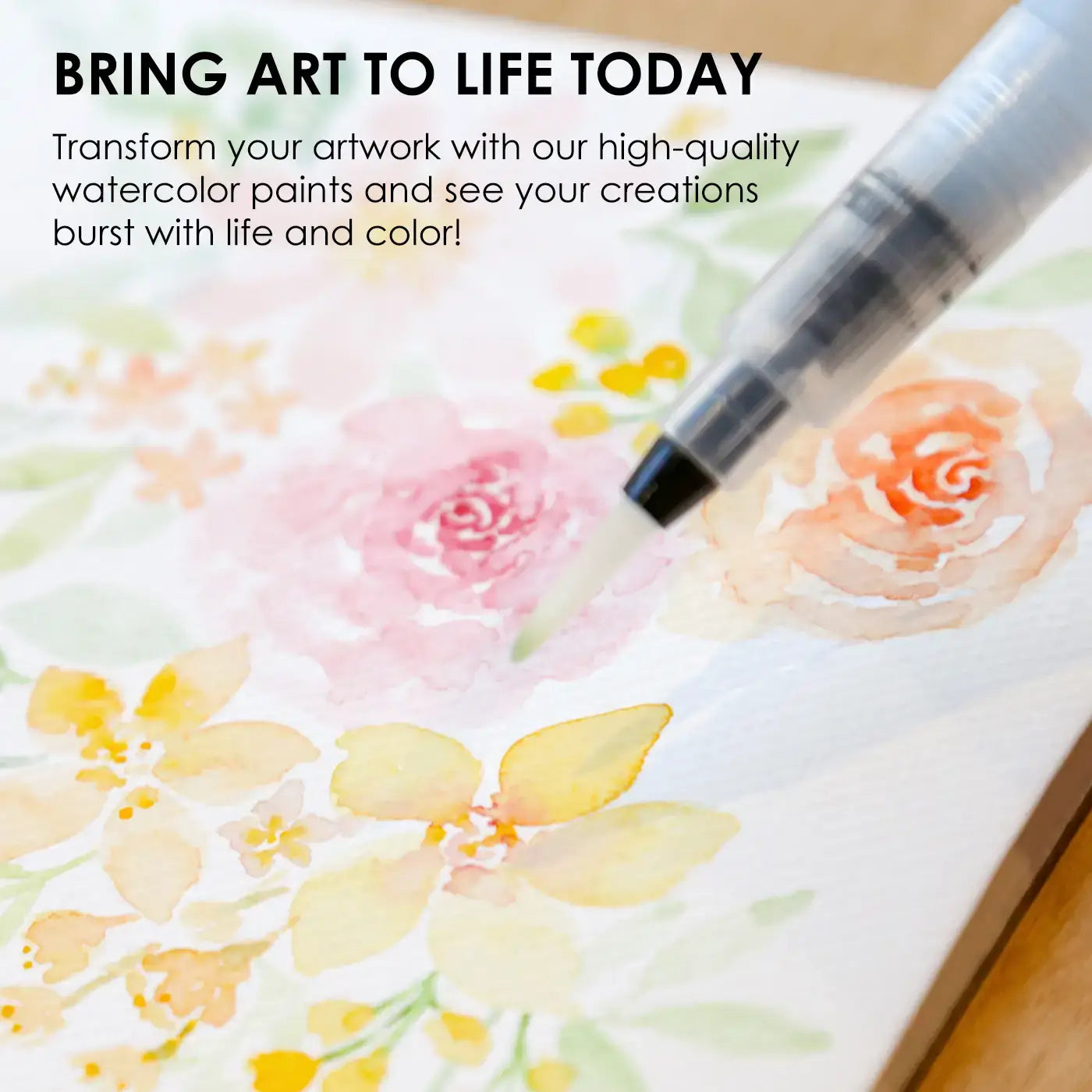 Floral Colors Watercolor Pocket Set With Brush