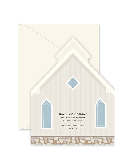 Wedding Chapel Die-Cut Greeting Card