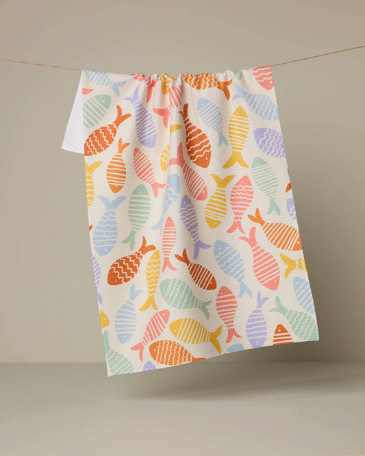 Fish Flip Kitchen Tea Towel