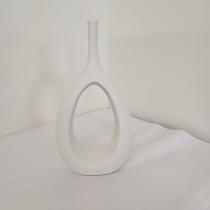 White Nordic Oval Vase