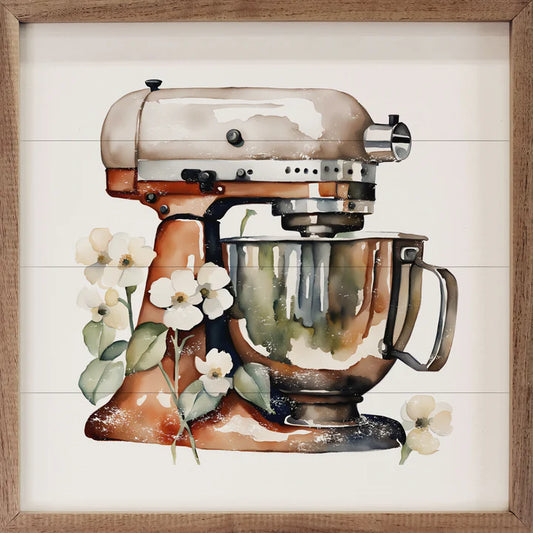 White Flowers with Mixer Sign