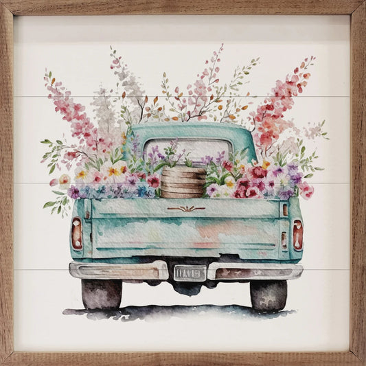 Spring Garden Truck Floral Sign
