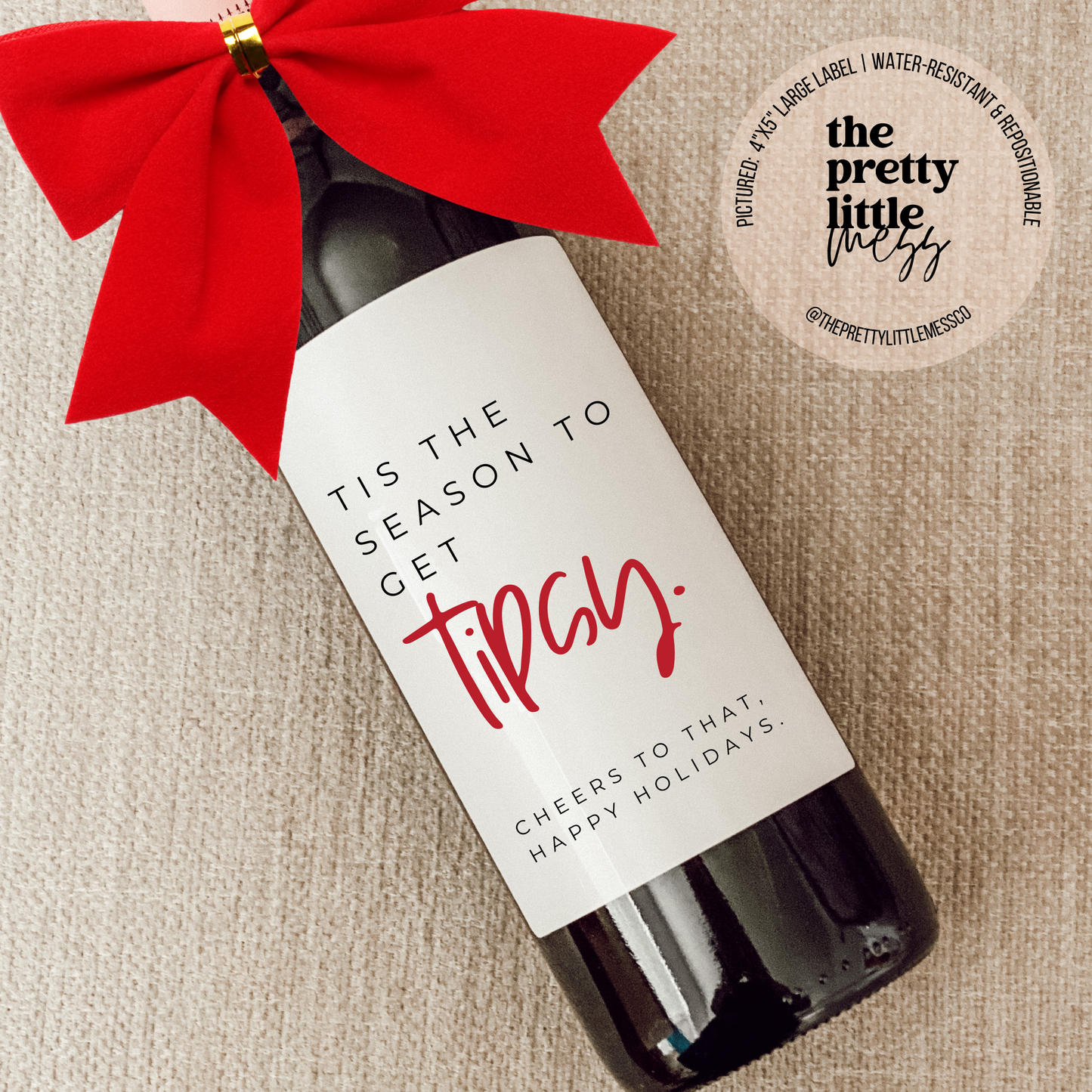 'Tis the Season Holiday Wine Labe