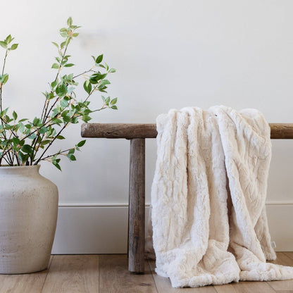 Copper Patterned Faux Fur Throw Blanket