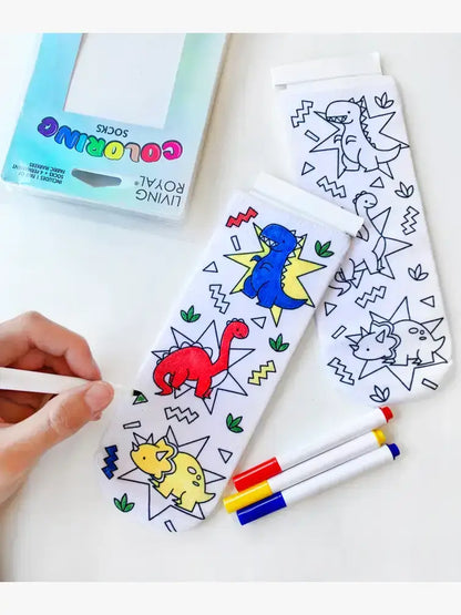 Gingerbread Houses Coloring Socks