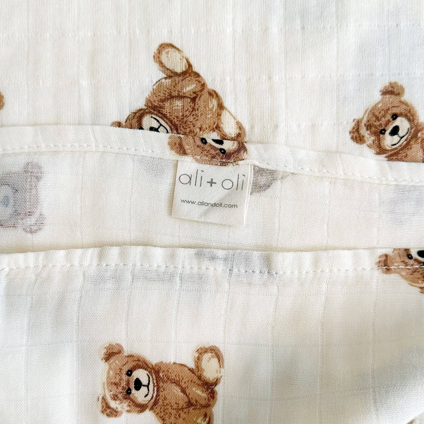 Teddy Bear Muslin Swaddle Blanket