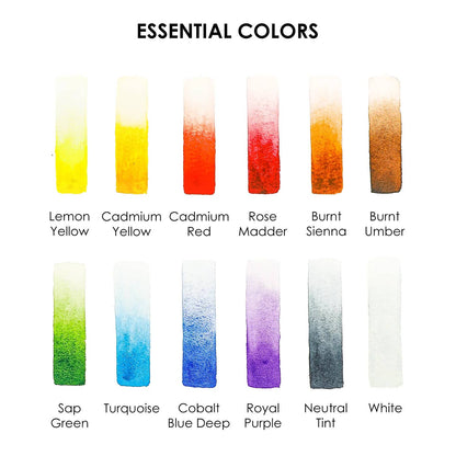 Essential Colors Watercolor Pocket Set With Brush