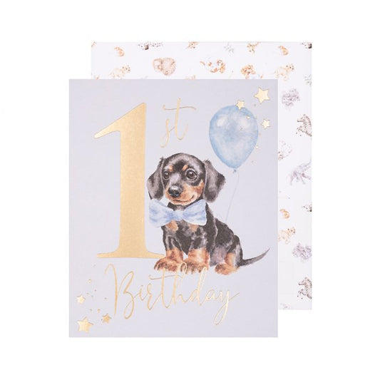 '1st Birthday' Puppy Greeting Card