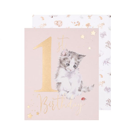 '1st Birthday' Kitten Greeting Card