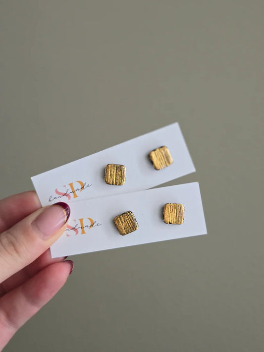 Rolled Gold Square Metal Studs