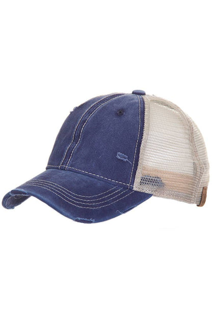 C.C Red Mesh Back Ponytail Baseball Cap