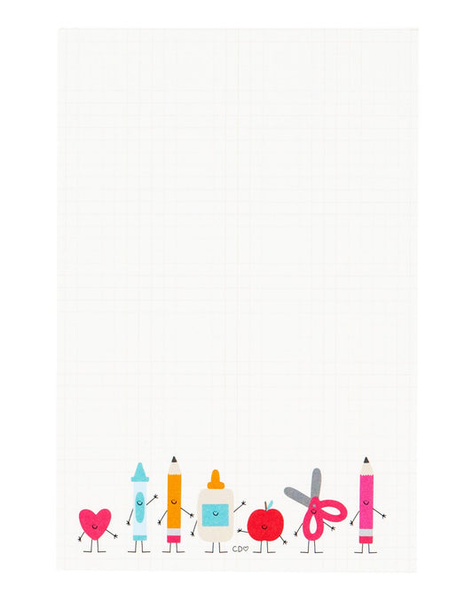 Smiley School Supplies Notepad