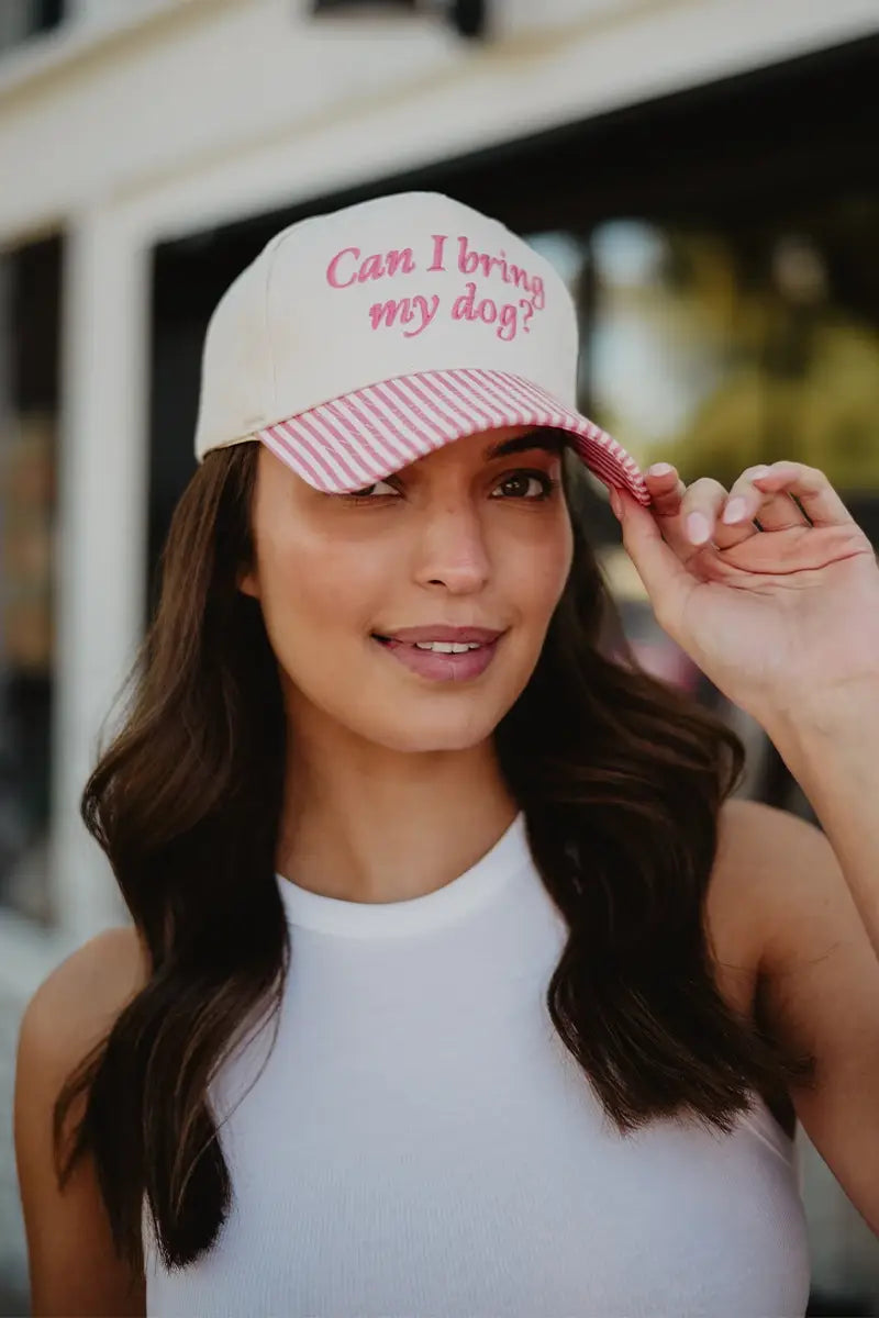 Can I Bring My Dog? Two-Toned Pink Hat