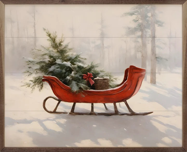 Beautiful Red Sleigh Sign