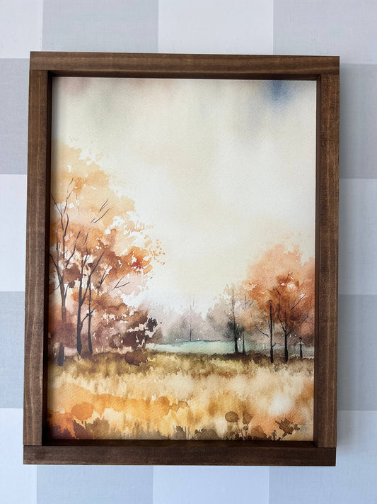 Autumn Watercolor 1 Wall Sign