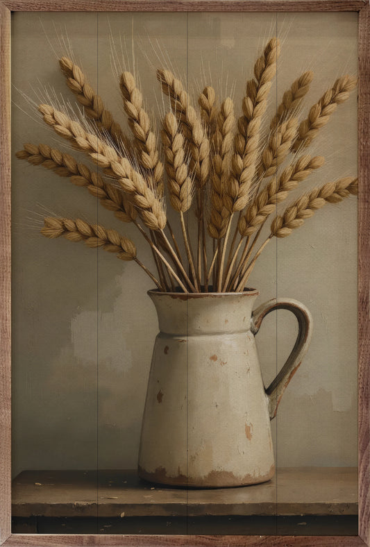 Wheat In White Vase Sign